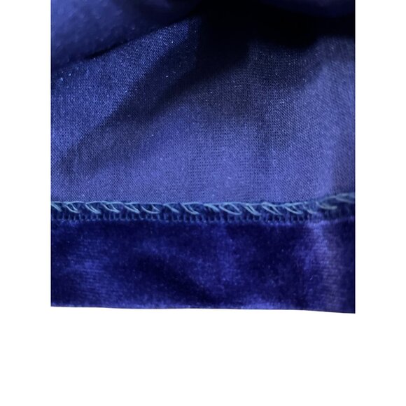 Vintage Toddler Girls 4T Blue Velvet Lace Dress Long Sleeve Party Holiday Used - Picture 5 of 16